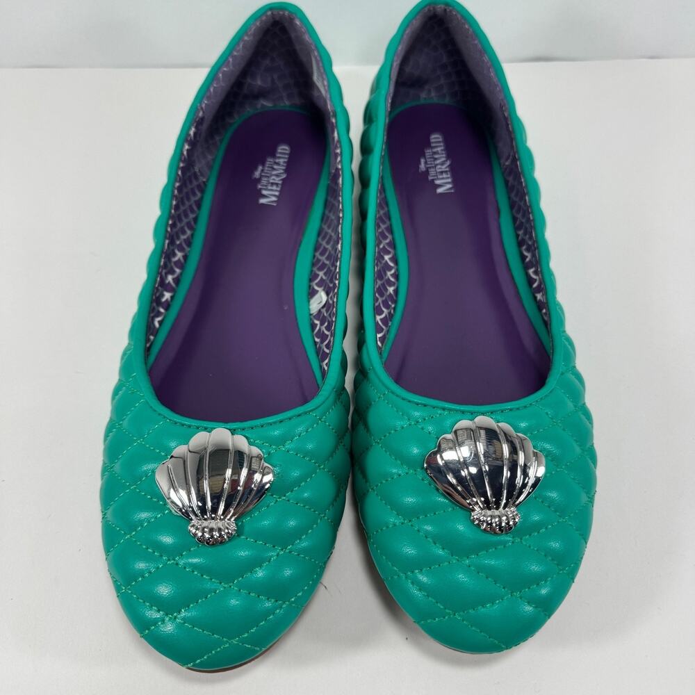 Disney The Little Mermaid Shoes Womens 11/12 XL Adult Quilted Flats